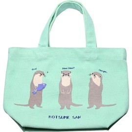 Friendshill IS-269-138 Mini Tote Stand, Kotsumesan, Mint, 20 x 30 pea pod, Bento Bag, Walking, Tote Bag, Kawaii