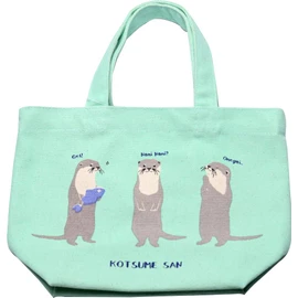 Friendshill IS-269-138 Mini Tote Stand, Kotsumesan, Mint, 20 x 30 pea pod, Bento Bag, Walking, Tote Bag, Kawaii