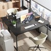 Huuger Computer Desk, 55 Inch Office Desk, Gaming Desk with