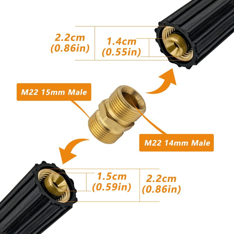 Fai Top Brass High Pressure Washer Coupler,M22-15 mm Female Thread