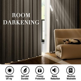 H.VERSAILTEX Velvet Curtains 63 Inch Length 2 Panels Luxury Thermal Insulated Window Curtains for Bedroom Super Soft Room Darkening Grommet Drapes for Living Room, W52 x L63 Inches, Oatmeal