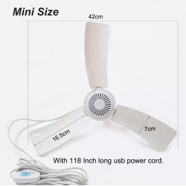 SKYRI Portable Ceiling Fan Mini USB Tent Fans for RV Camping Outdoor Gazebo Canopy