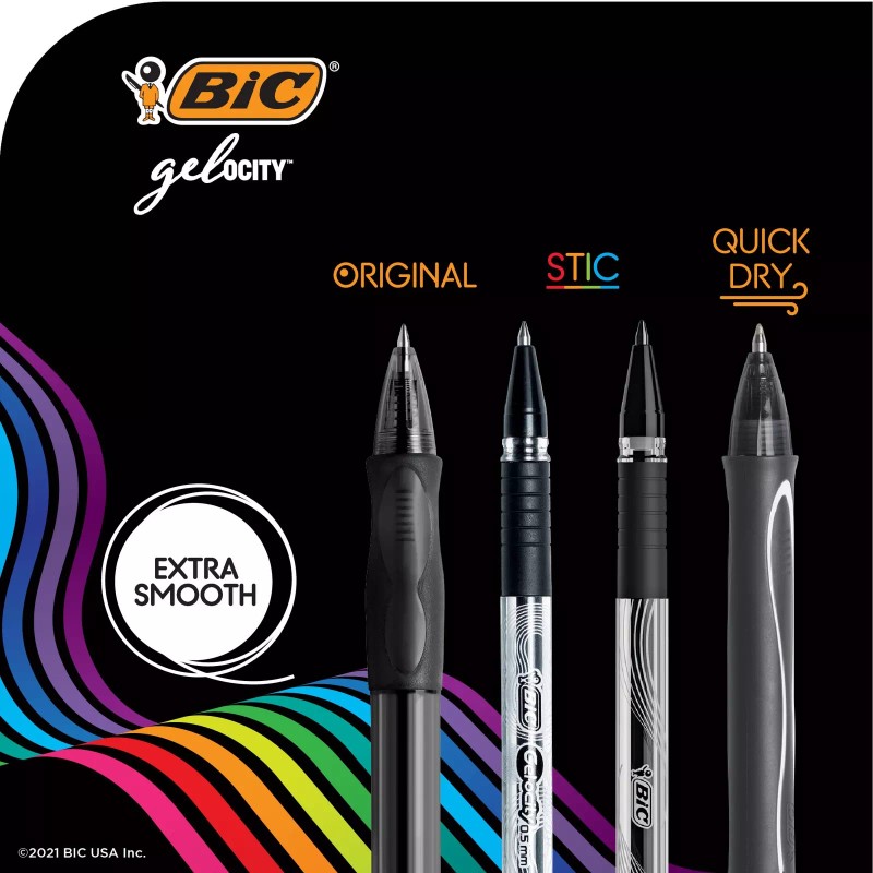 BIC Gelocity Smooth Gel Pens 42 Count Assorted Colors 0.7mm