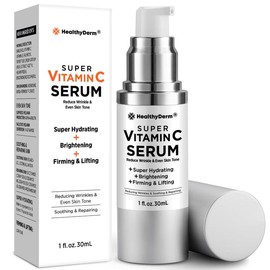 Super Vitamin C Serum for Women: Niacinamide, Vitamin C, Hyaluronic Acid, Peptides, Vitamin E, Caffeine, Bakuchiol, Hydrating, Lifting, Face Wrinkle & Age Spots Reduction
