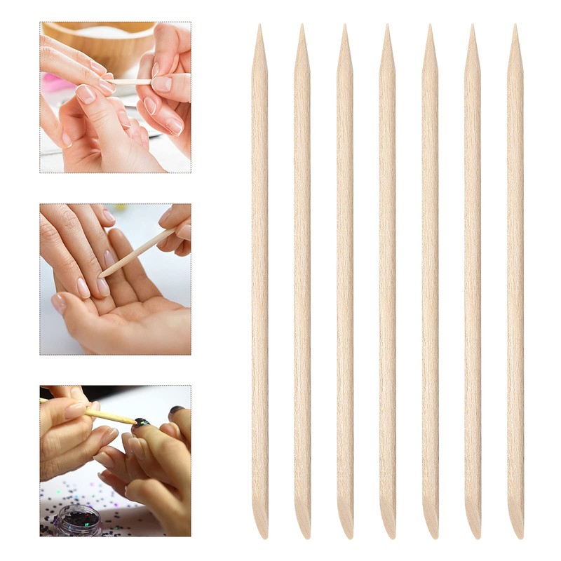 ROSENICE 100 Pieces Orange Wood Sticks Multifunctional Nail Sticks