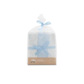 INTERBABY Pack of 3 Muslin Cloths Made of Bamboo and Cotton Bear Blue 55 x 70 cm Absorbent and Breathable and Ideal for Cleaning, Wiping and Covering Newborns