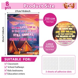 8Pcs True North VBS 2025 Posters Vacation Bible School Christian Bulletin Board Decorations Sunday School VBS Religious Motivational Bible Verse Posters for Classroom Church Home Wall Door Decor