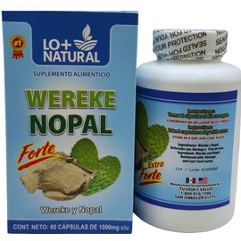 WEREKE and Nopal Catus CAPS 60 caps (1000mg) capsulas de wereke con Nopal 60 de 1000 mg c/u Dietary Supplement