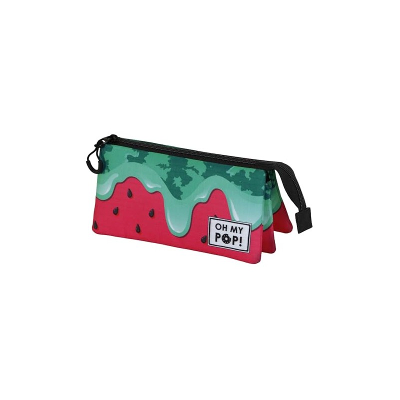 Oh My Pop! Melty Melon Triple Pencil Case, Green, 23