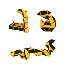 Snake Magic Speed Cube Speed Twist Brain Puzzle Cube Brain Teaser Toys for ADD ADHD Anxiety and Autism Adult Children by SHUYUE (Yellow & Black)