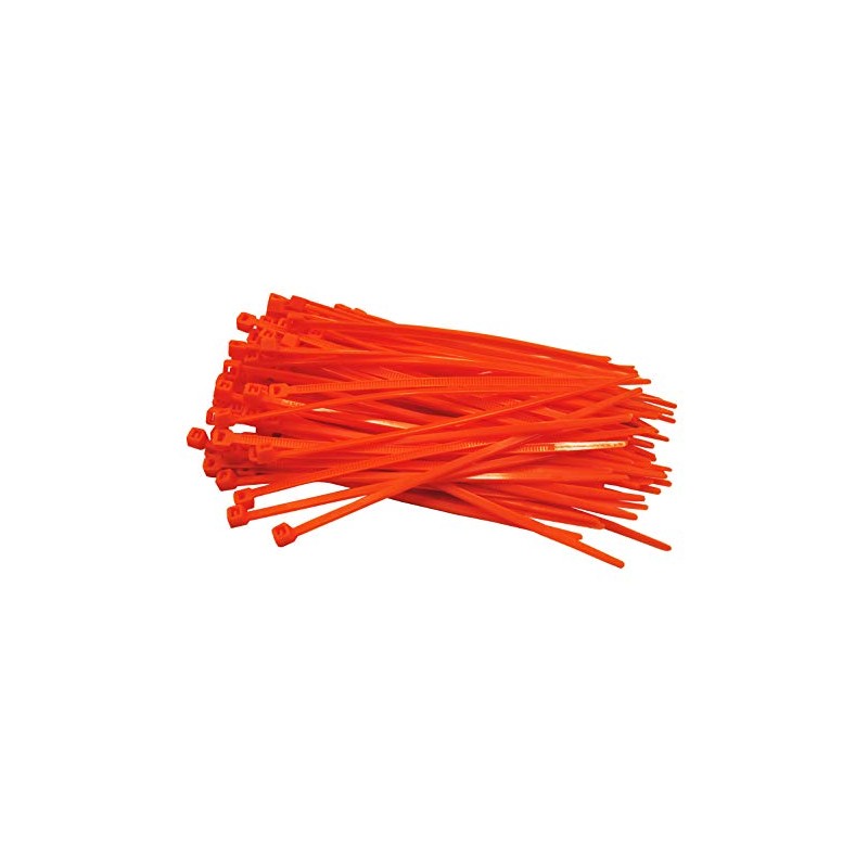 Pack of 1000 Cable Ties Orange 200 mm x 2.5