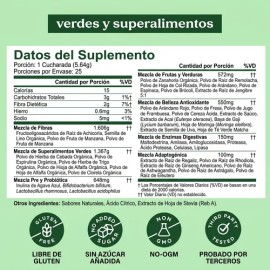 Bloom Greens Original Con Fibra Y Probióticos 25 Porciones                                                                                            