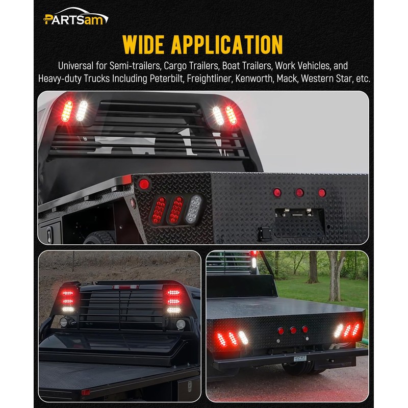 Partsam 6x Oval LED Trailer Tail Lights 10LEDs 6 Inch