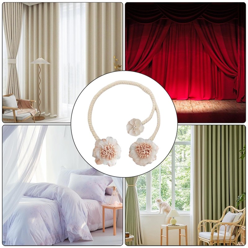 Cute Curtains Tiebacks | Artificial Twist Bough Flower Curtains Holdbacks