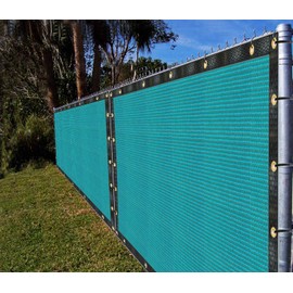 Ifenceview 6'x3' to 6'x50' Turquoise Green Shade Cloth Fence Privacy Screen Fence Cover Mesh Net for Construction Site Yard Driveway Garden Pergolas Gazebos Canopy Awning UV Protection (6' x 41')