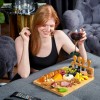 Royalhouse Bamboo Cheese Board And Knife Set 11X14 Charcuterie Tray