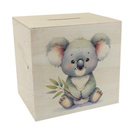 Wooden Sitting Koala Money Box, Cute Sitting Koala Money Box Made of Wood, Cute Animal Motif, Bag Animal from Australia's Fauna, Perfect for Animal Lovers