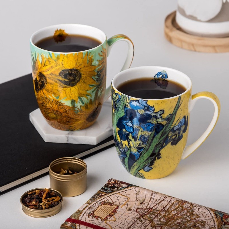 Vincent Van Gogh Flowers Set of 2 Mugs