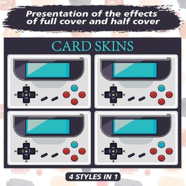 Peacoblue Bank Card Sticker Credit Debit Card Custom Skin Cover Protector Game Consoles, 4 Styles Waterproof Scratch-Proof and Attractive Decal for Most Popular EBT Transportation Key Card