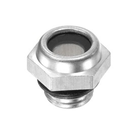 M METERXITY Air Compressor Oil Sight Glass, M12 x 1.5mm Toughened Glass No Leak Hex Oil Liquid Level Gauge Fittings W O-Ring for Air Compressor/Pump/Tank Sight Plug Window