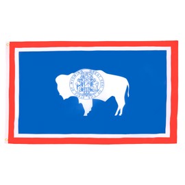 AZ FLAG - Wyoming Flag - 5ft x 3ft (150cm x 90cm) - Lightweight Polyester - American Flag - USA - With Integrated Metal Eyelets - 80g