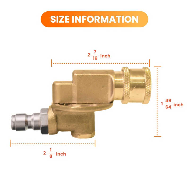Giraffe Tools Pressure Washer Pivoting Coupler, 7 Angles Gutter Cleaner