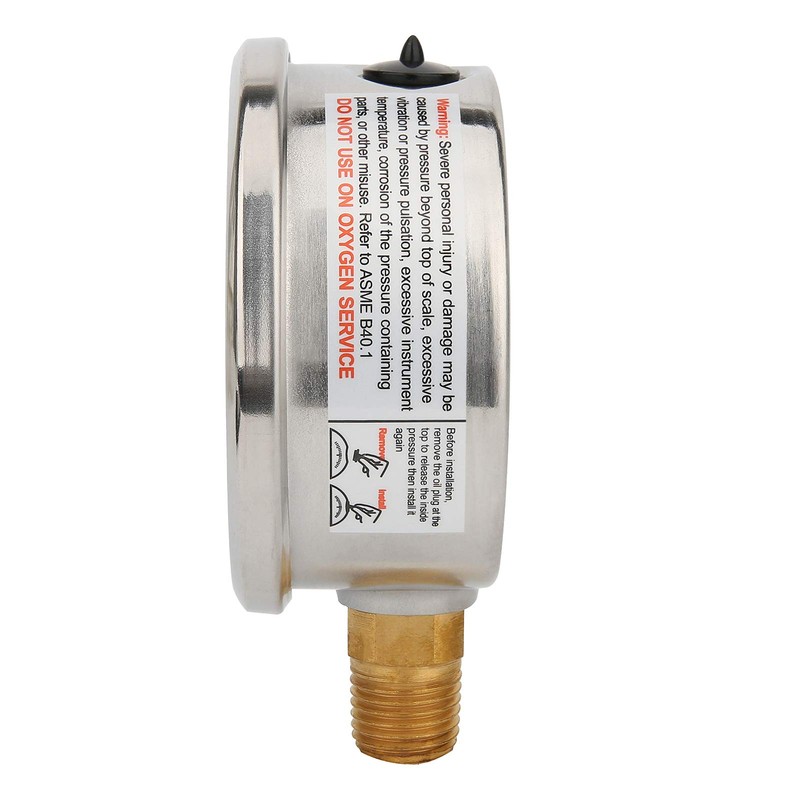Solimeta 0-200psi Liquid Filled Pressure Gauge, 2.5" Bourdon Tube Pressure