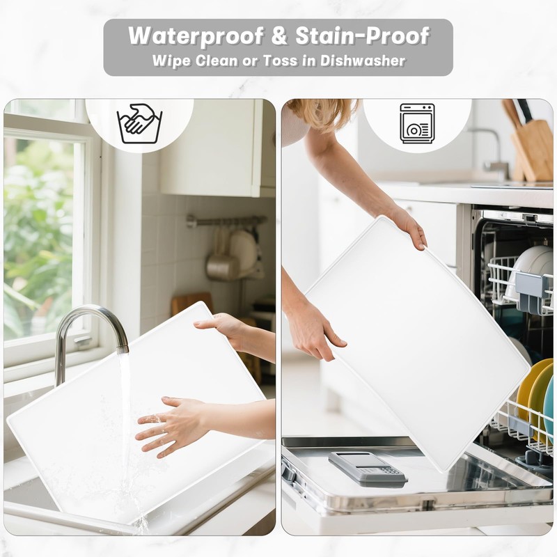 Rnivvi Silicone Coffee Mat, 16" x 24" Waterproof Raised Edge
