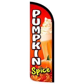 Vista Products Pumpkin Spice Premium Windless Polyknit Feather Flag (3 x 11.5 feet)