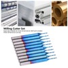 10Pcs 2‑Flute Router Bit Blue Coated Spiral Ball End Mill