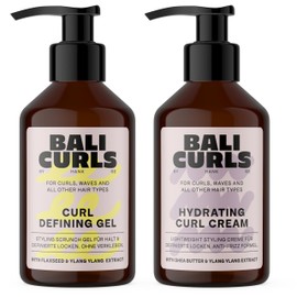 Bali Curls Curl Defining Set - Hydrating Curl Cream & Defining Gel (150 ml Each) - For Smooth, Defined Hair - Moisture, Definition & Hold without Gluing
