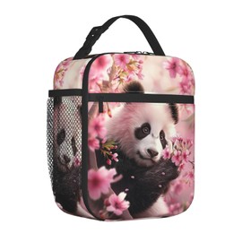 VANZEV Panda Lunch Box for Women Men, Insulated Lunch Box Reusable Portable Lunch Bag Cooler Tote Waterproof Lunch Container for Office Picnic Work Travel