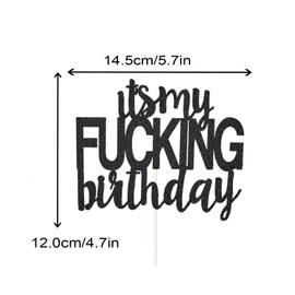 Decoración divertida para tarta de cumpleaños con texto en inglés «It's My Birthday»