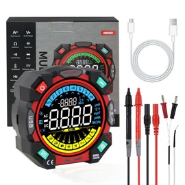 FROGBRO Portable Digital Multimeter Tester 6000 Counts Auto-Ranging Multifunction Voltage Current Meter Measures AC/DC Volt/Current, Resistance, Capacitance, Temperature,Live Wire Detector for Home
