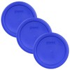 Pyrex 7201-PC 4-Cup Cadet Blue Food Storage Replacement Lid (3-Pack)