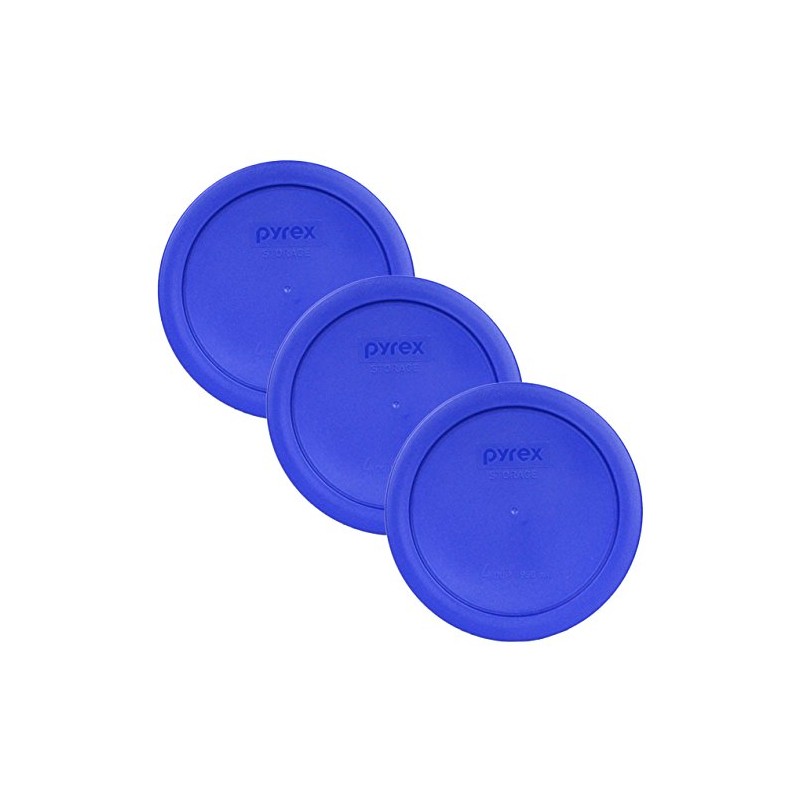 Pyrex 7201-PC 4-Cup Cadet Blue Food Storage Replacement Lid (3-Pack)