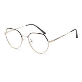 OCCI CHIARI Progressive Multifocus Computer Reading Glasses Anti blue Light Reader for Women(Sliver/Black,+350)