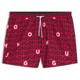 HUGO Men's Swim Shorts, Medium Red, XL