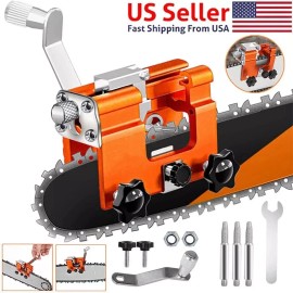 Unbranded Chainsaw Chain Sharpening Jig Portable Hand Crank Sharpener Tool Set