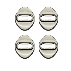 OKAYOHINN Hustler Hustler Exclusive Striker Cover, Door Lock Cover, Plating, Accessories, Interior Parts, Stainless Steel, 4 PCS, Hustler MR31S, MR41S, MR52S, MR92S, Easy Installation, Silver HUO-MGY