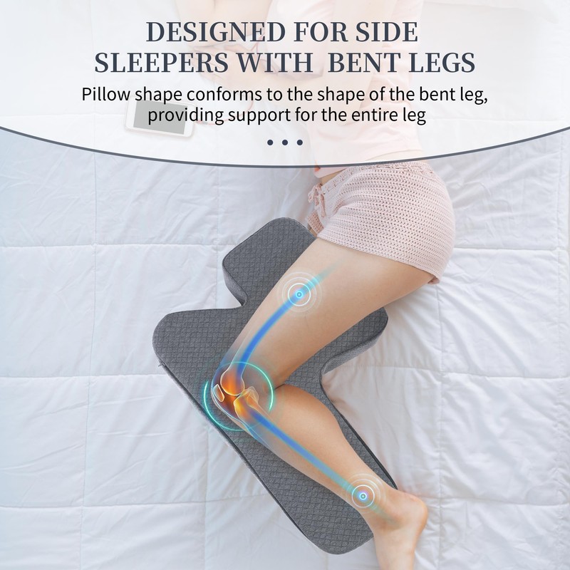 HOMBYS Leg Pillow for Sleeping, 4" Thick Z Shape Memory