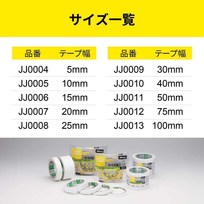 Nitoms PROSELF JJ0010 General Purpose Double-Sided Tape ECO General Purpose