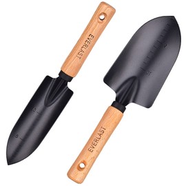 Pack of 2 Stainless Steel Flower Trowel Garden Shovel Kids Metal Garden Shovel Household Digging Lawn Trowel Shovel Hand Tool Mini Garden Shovels, Black