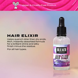 BLEACH LONDON Hair Elixir - Avocado Based Serum, Brilliant Silky Shine & Finish, Nutrient Rich Formula For Dry Hair, Vegan, Cruelty Free, 1.69 fl oz