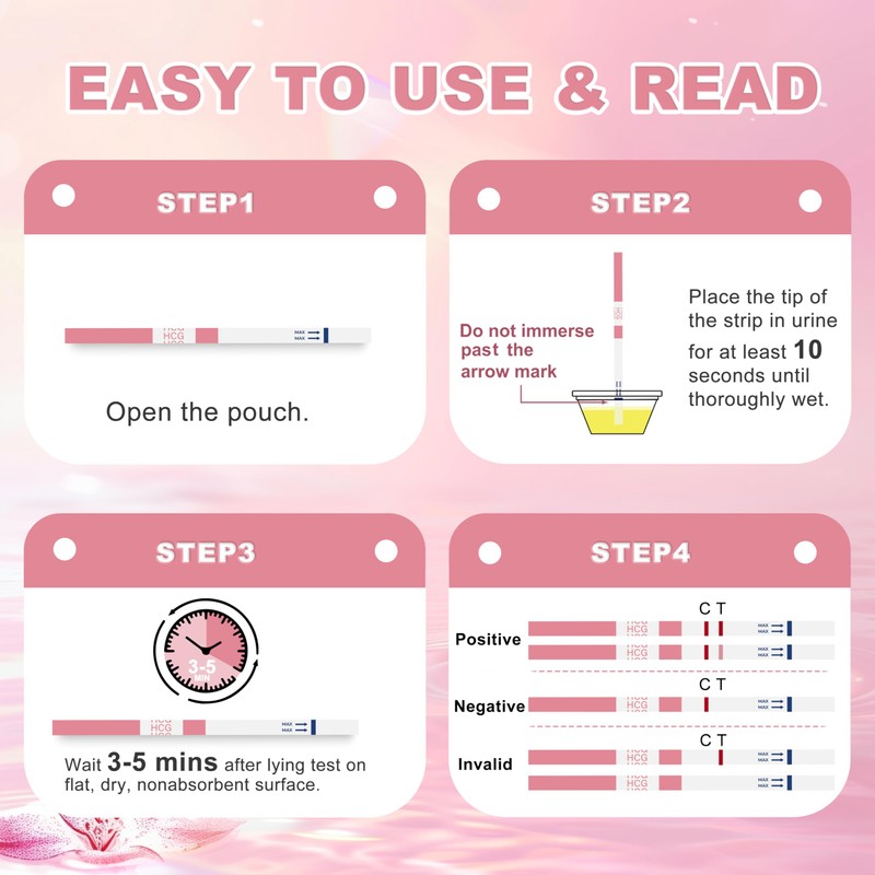 Pregnancy Test Strips with Urine Cups, hCG Detection Home Pregnancy