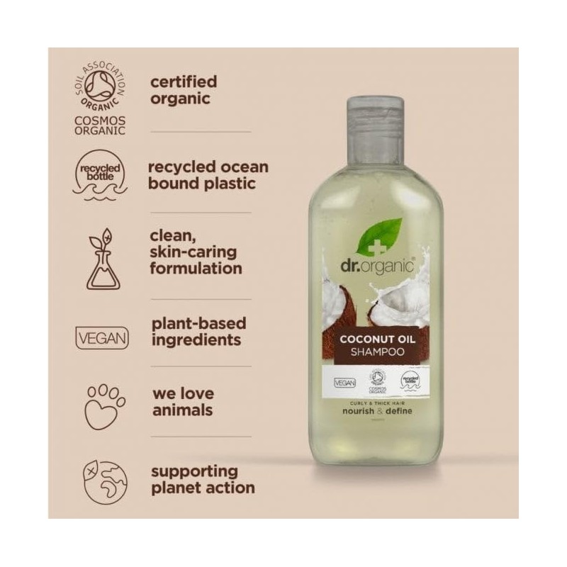 Dr Organic Virgin Coconut Oil Shampoo & Conditioner Set -