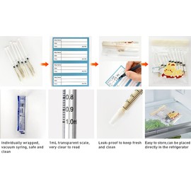 20 Sets of Colostrum Collection Kits, 20 Sterile Sealed Breast Milk Collection Syringes, 20 Stickers, 1 Colostrum Collection Measuring Cup for Breast Milk, and 1 Sliding Lock Fresh-Keeping Bag (5ml)