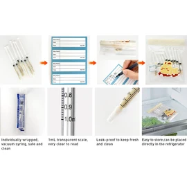 20 Sets of Colostrum Collection Kits, 20 Sterile Sealed Breast Milk Collection Syringes, 20 Stickers, 1 Colostrum Collection Measuring Cup for Breast Milk, and 1 Sliding Lock Fresh-Keeping Bag (5ml)
