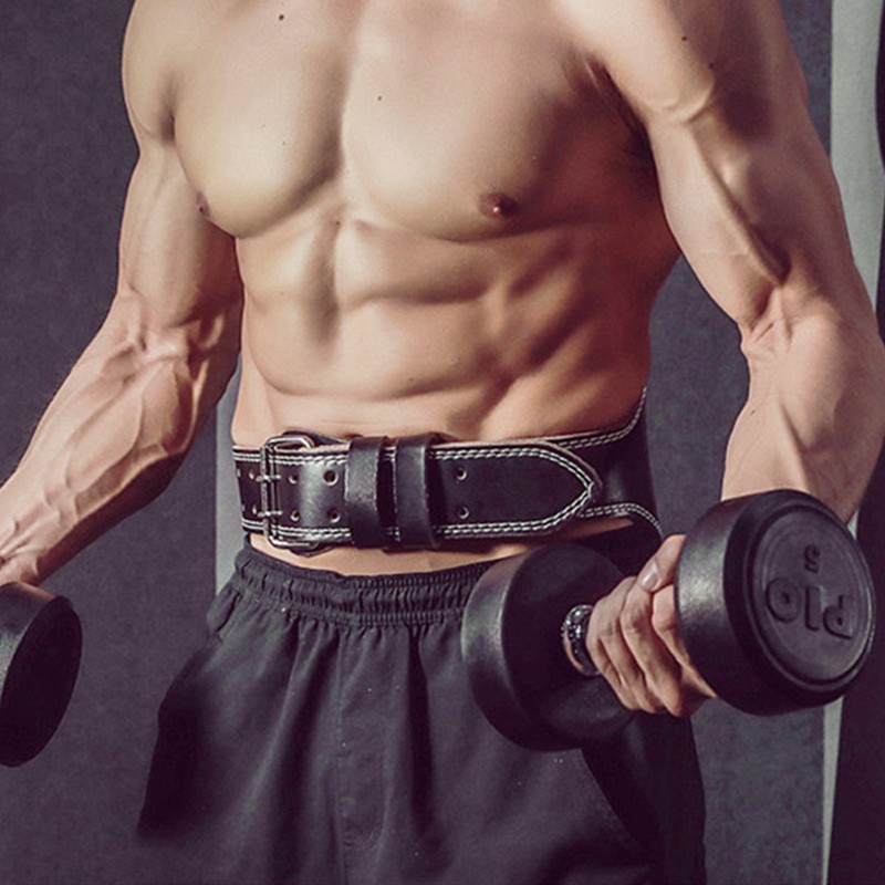 Bodybuilding Padded PU Leather Contoured Weightlifting Belt Waist Protector