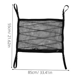 ULTECHNOVO Car Ceiling Cargo Net Organizer Double Storage Bag with Zipper and Drawstring Durable Automotive Mesh Container for SUV Trunk Car Camping Essentials Vehicle Organizer
